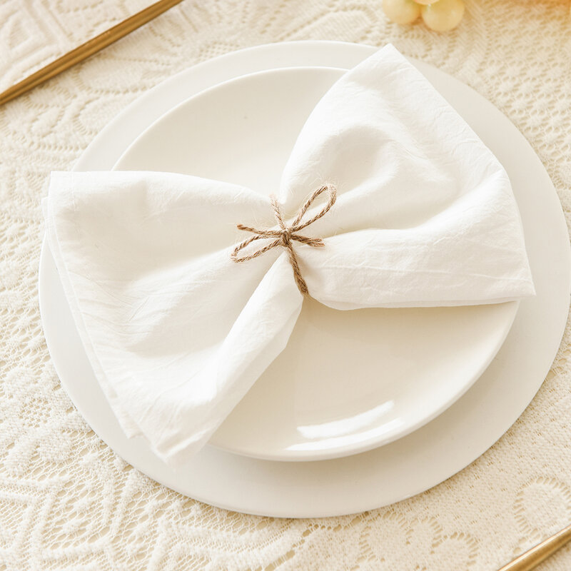 Set Of 6 40x40cm Table Cloth Napkins Durable Polyester Thicken Placemat Reusable for Kitchen Dining  Wedding Decoration