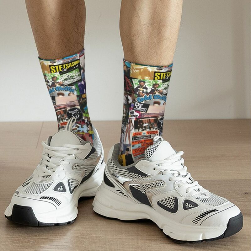 Old School Hip Hop Rapper Merchandise Socks Sweat Absorbing Skateboard Middle Tube Socks Cotton for Women Men Wonderful Gifts