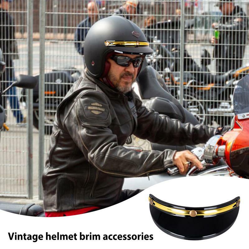 Motorcycle Sun Visor Helmets Sun Visor With Three-Clip Design Easy Install Vintage Style Helmets Accessories For Motocross Half