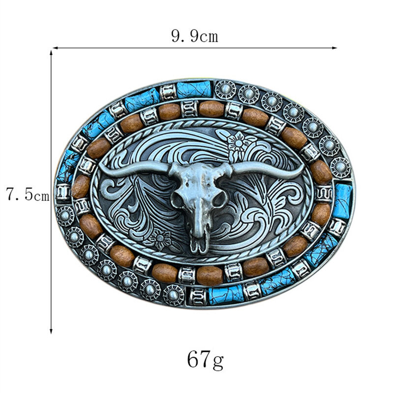 Hebilla de cinturón de calavera de Toro, vaquero occidental, accesorios europeos y americanos