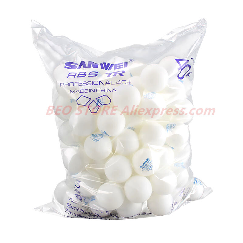 100 bolas de tênis de mesa sanwei novo 3-star tr abs material plástico profissional 40 + formação sanwei ping pong bola