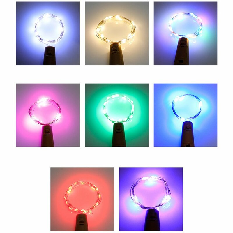 Lampu botol anggur tenaga surya sumbat botol anggur tali kawat tembaga lampu LED lampu peri untuk dekorasi pesta dalam dan luar ruangan