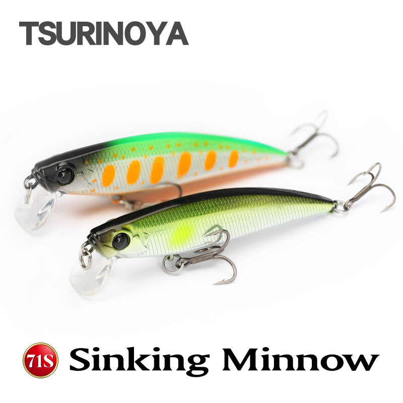 TSURINOYA INTRUDER 71S Sinking Lure 71mm 10g Large Trout Crankbait Fishing Lure Artificial Minnow Hard Baits Pike Bass Plug