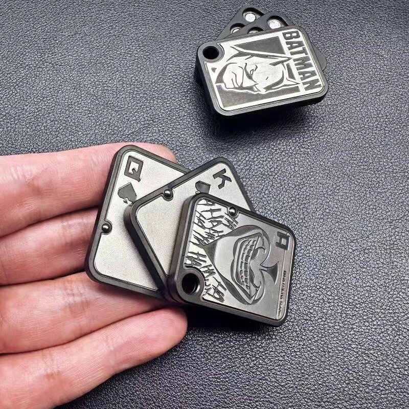 EDC Fingertip Metal push poker AKQ King Pop Coin gyro decompression toy push game casual gift