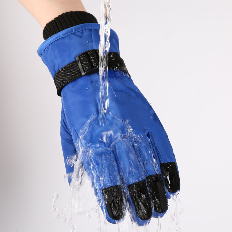 ถุงมือแขนยาวแฟชั่นใหม่สำหรับเด็กถุงมือเล่นสกีกันลมกันน้ำกันลื่นสโนว์บอร์ดหนาขึ้นทำให้หน้าหนาวอบอุ่น