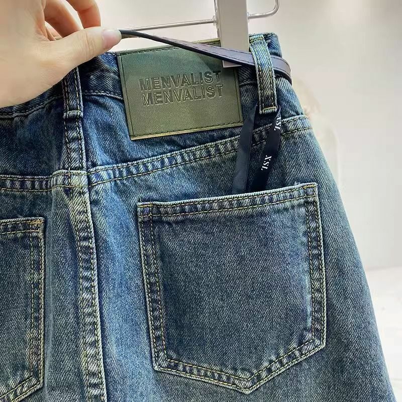 Retro anti glare Denim Short Skirt for Women's Clothing 2024 Spring Summer New Korean Slimming High Waisted Mini Jeans Skirts