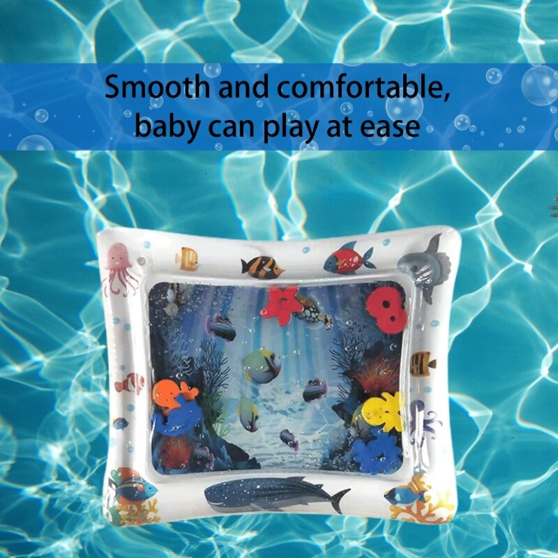 Tapete água para bebês, brinquedo portátil para barriga, tapete inflável para barriga