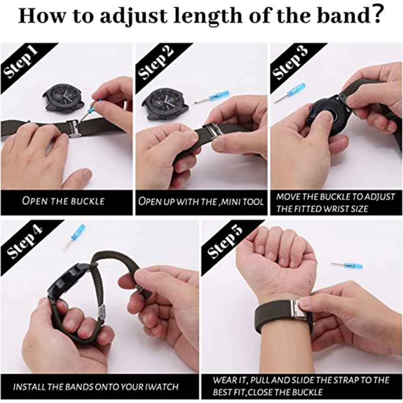 20mm Band for Samsung Galaxy Watch 4/5/6/pro/classic 45mm 44mm 40mm 43mm 47mm No Gaps nylon bracelet correa Galaxy watch 6 strap