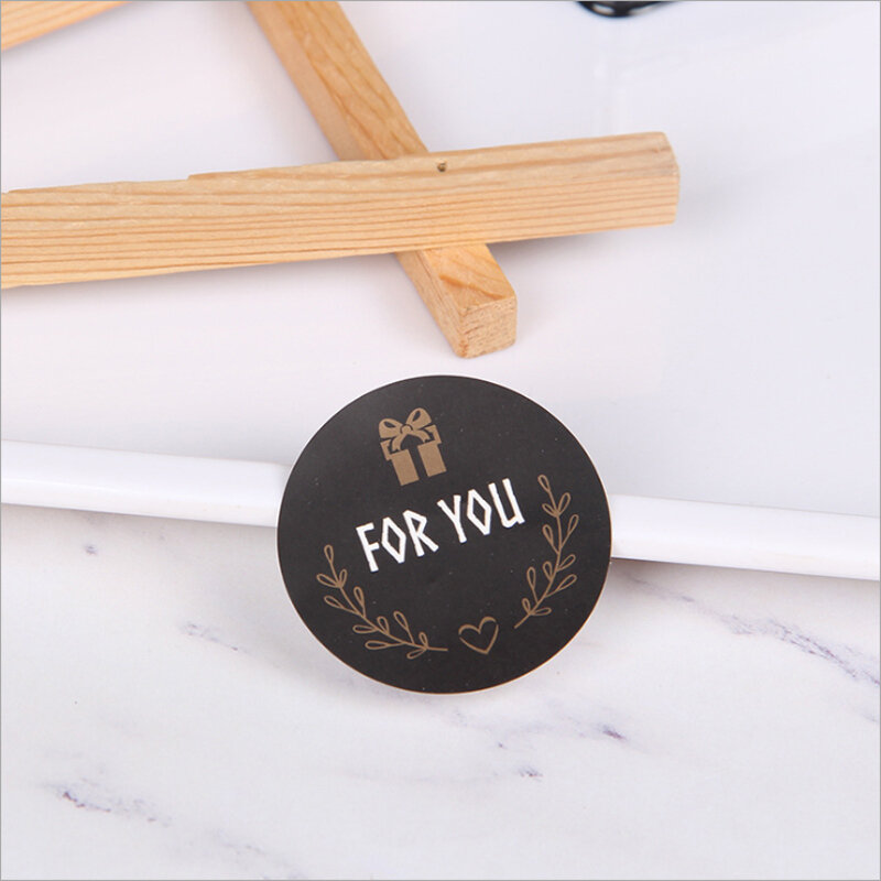 120pcs/Lot Cute For you Seal Sticker Round Black Seal Sticker Mutifunction DIY Decorative Gifts Package Labels for Baking