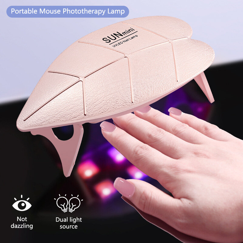 Leaf Shape Shell Uv Nail Lamp Dryer Mini Single Finger Egg Phototherapy Machine Fast Drying Portable Varnish Cured Manicure Tool