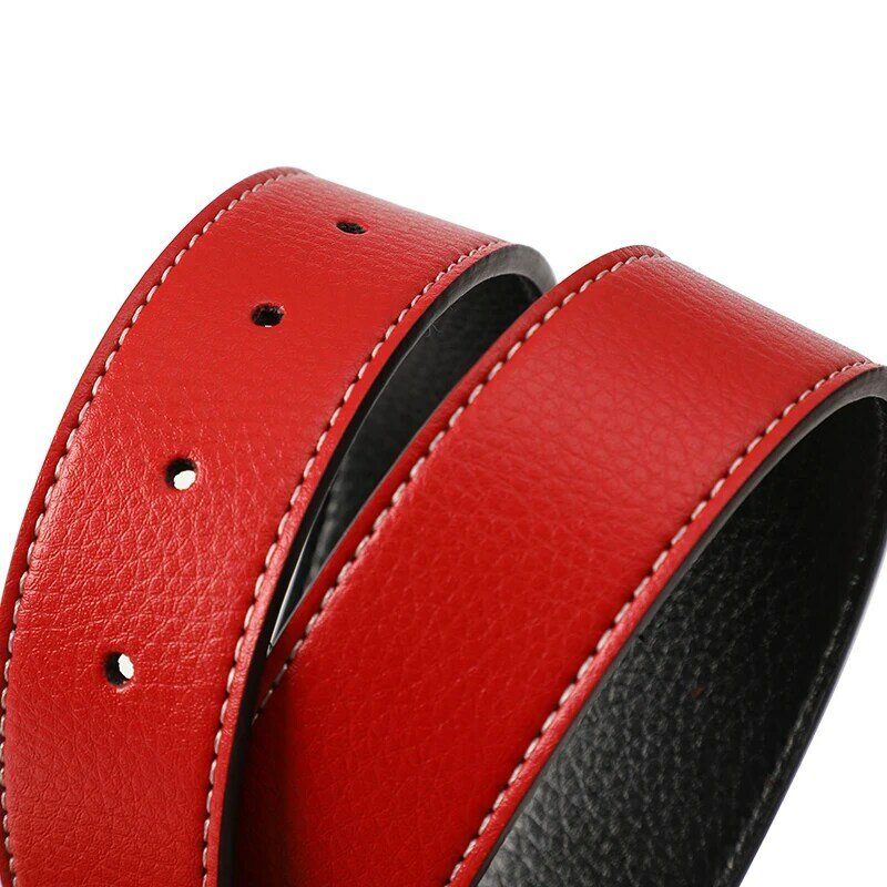 Cinturón de cuero genuino sin hebilla para hombre, cinturón de marca de lujo de alta calidad, informal, de negocios, 3,8 CM, nuevo