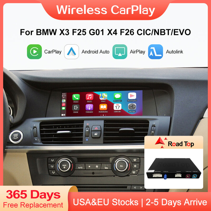 Беспроводной CarPlay для BMW CIC,NBT,EVO система X3 F25 G01 X4 F26 2011-2020 с Android Mirror Link AirPlay, функция воспроизведения автомобиля