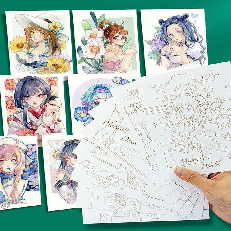 Mianyu 100% Katoen Anime Aquarel Kleuring Papier 300G 20 Vellen Professionele Water Kleur Papier Voor Schilderen Kunst Levert