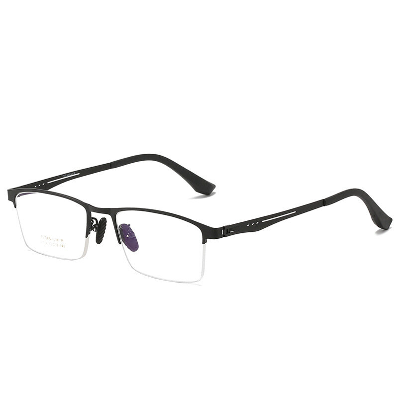 Men's Semi-Rimless Magnetic Titanium Optical Glasses Frame Ultra Light and Stylish
