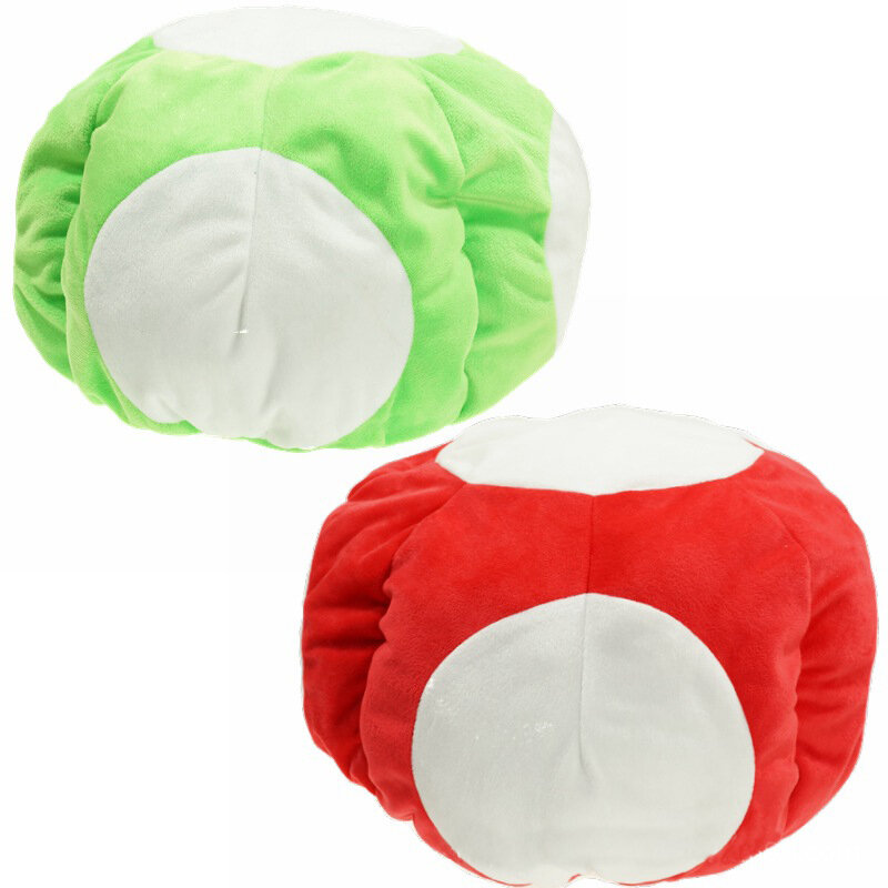 Topi Cosplay Game Mario Luigi Bros Toad jamur topi Cosplay merah hijau biru jamur penutup kepala boneka mewah penutup kepala uniseks