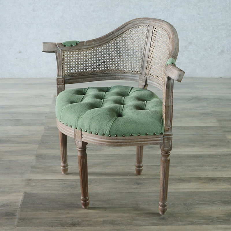 Custom Made French Country Armchair, American Light Luxury Retro Dining Chair, Cafe, Bar, Designer Leisure Chair