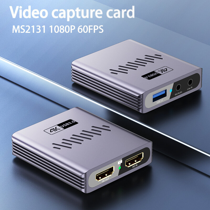 Placa de grabación de captura de vídeo MS2131 USB3.0, 1080P, 60fps, transmisión para Nintendo Switch, PS4, PS5, placa de captura de cámara