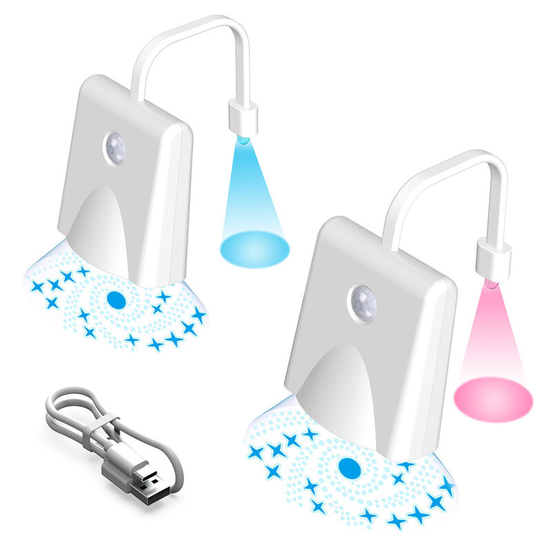 Toilet Induction Lights Motion Sensor LED Night Light Colorful Projection Lamp Rechargeable Bathroom Backlight Lighting Decor