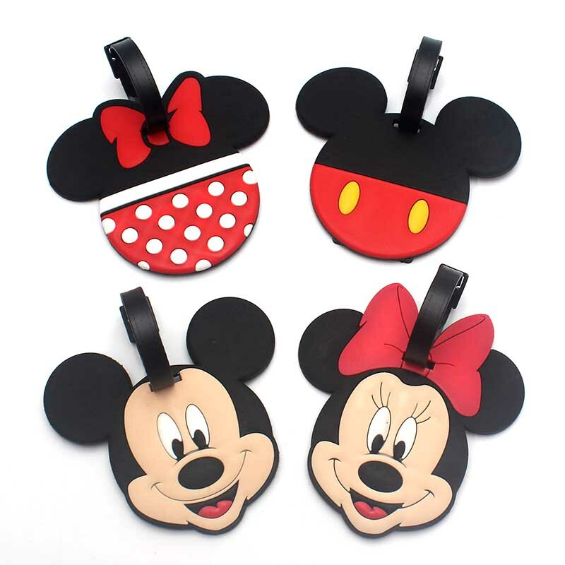 Disney Mikey Mouse accessori da viaggio etichetta per bagagli Gel di silice ID valigia indirizzo supporto etichetta per imbarco bagagli etichetta portatile