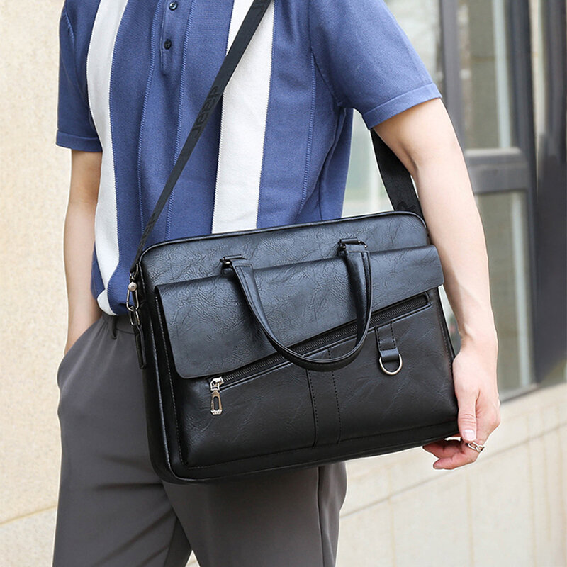 Большая сумка-портфель для мужчин, женская сумка для ноутбука, Женская деловая сумка-мессенджер, Мужская Боковая Сумка через плечо