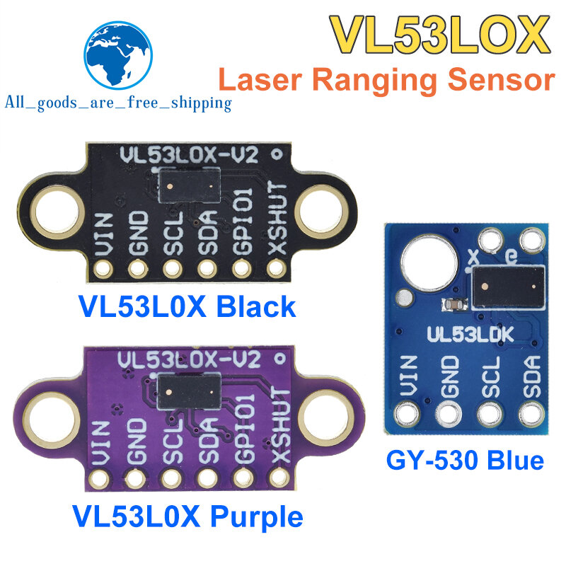 TZT VL53L0X Time-of-Flight (ToF) Laser Ranging Sensor instout 940nm GY-VL53L0XV2 Laser Distance Tech I2C IIC 3.3V/5V