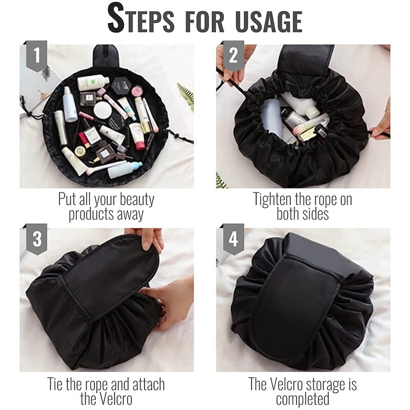 Mulheres Drawstring Cosmetic Bag Viagem Armazenamento Maquiagem Bag Organizador Feminino Make Up Pouch Portátil Jesus Imprimir Toiletry Beauty Case