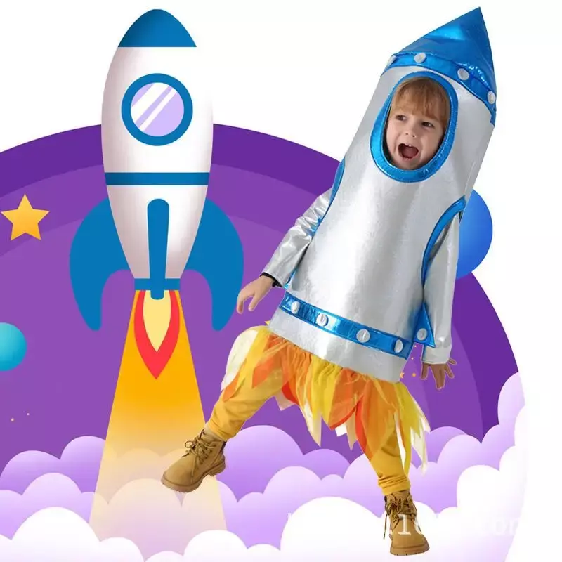 Cartoon Roket Cosplay für Kinder Jungen Halloween Kostüme Purim Karneval Leistung Rollenspiel Party Rakete Kinder Leistung