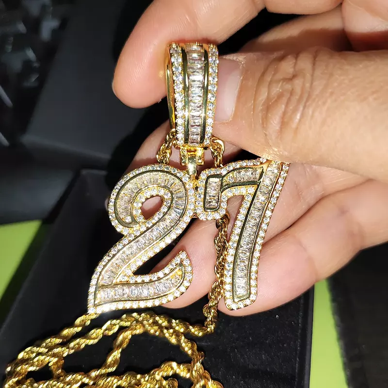 Collar con colgante de nombre con letras de A-Z personalizadas, joyería chapada en oro Real de 18k, circonita cúbica, Hip Hop, manualidades