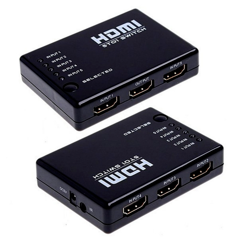 Hdmi-kompatibel Multiport 3 atau 5 Port Splitter Switch Selector Switcher Hub + Remote untuk HDTV PC HOT untuk DVD STB GAME HDTV I5