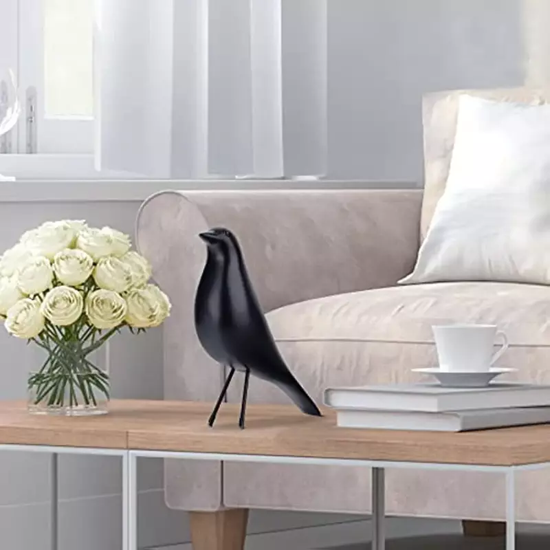 Estatuilla de pájaro de resina, escultura de estatua de pájaro minimalista moderno, adornos decorativos para sala de estar, dormitorio, decoración de oficina