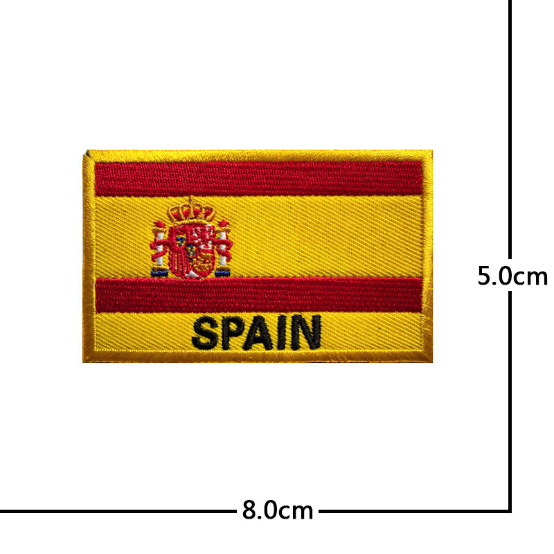 3D Embroidered Patches Portugal Spain Flag Skull Army Military Patches Emblem Spanish Flags Rubber PVC Embroidery Badges