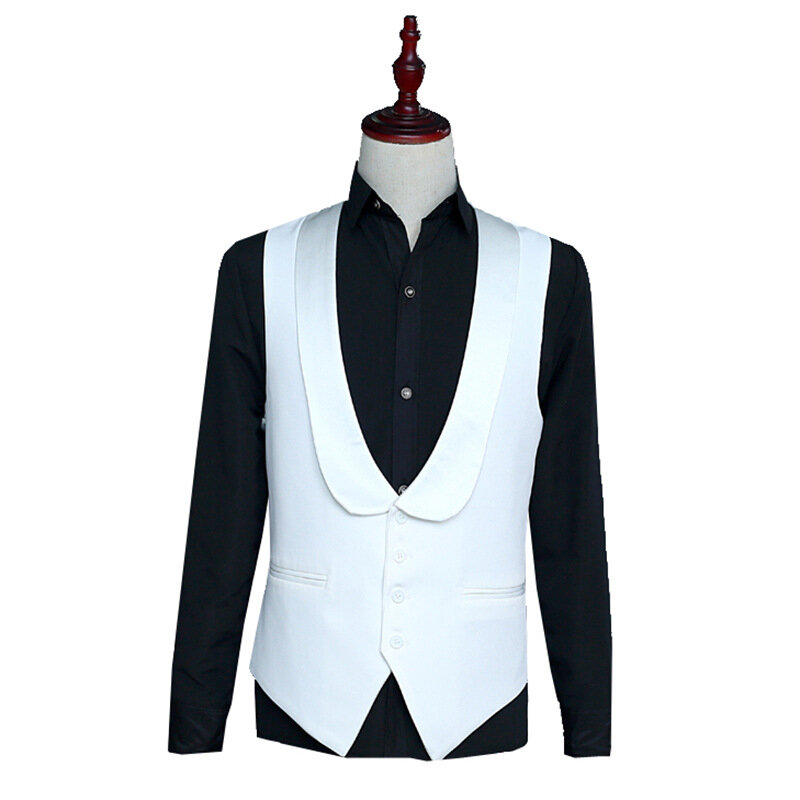 Men Vests Slim Fit Mens Suit Vest Male Waistcoat Casual Sleeveless Formal Business Jacket Party Cosplay Costume Clothes