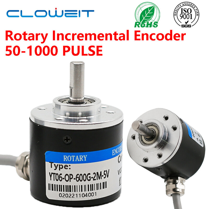 Photoelectric Incremental Rotary Encoder 38S6G5-B-G24N 50/100/200/360/400/500/600PPR AB 2 Phase DC8-24V NPN PNP Optical Encoder