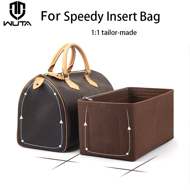 WUTA Felt Insert Bag Organizador Para for LV Speedy 20 25 30 35 Flap Bolsa Inner Bag Maquiagem Viagem Bolsa de armazenamento Tote Bag Acessórios