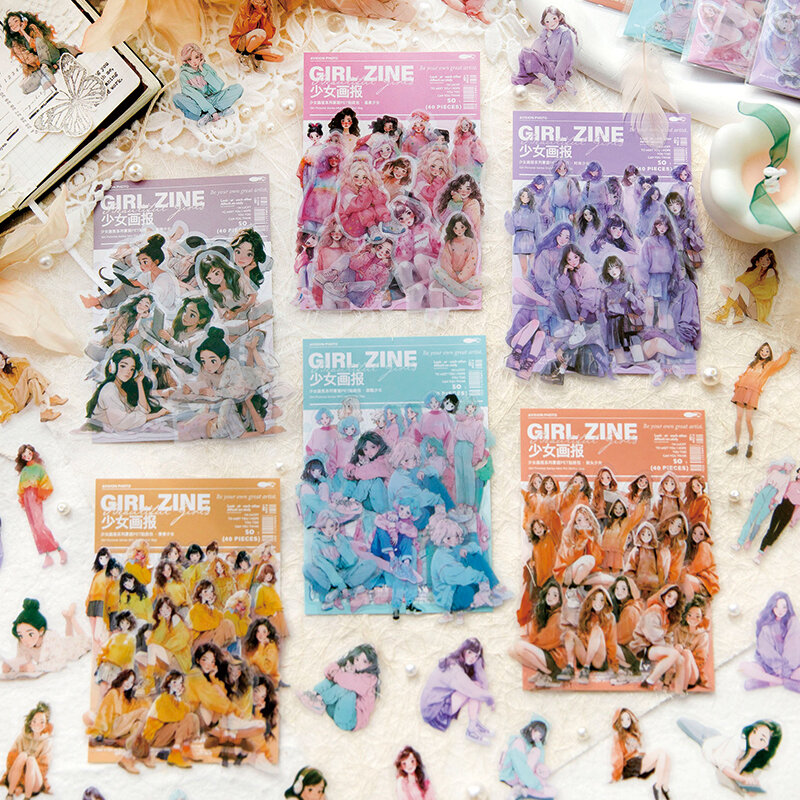 12 confezioni/lotto ragazza serie Pictorial pennarelli album fotografico decorazione PET sticker