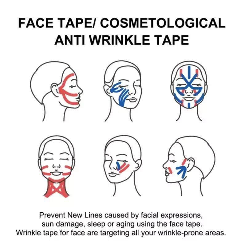 2.5CM * 5M Lifting twarzy bandaż, aby poprawić podwójny podbródek i upiększanie twarzy łatka w kształcie litery V skóra twarzy przybory do pielęgnacji