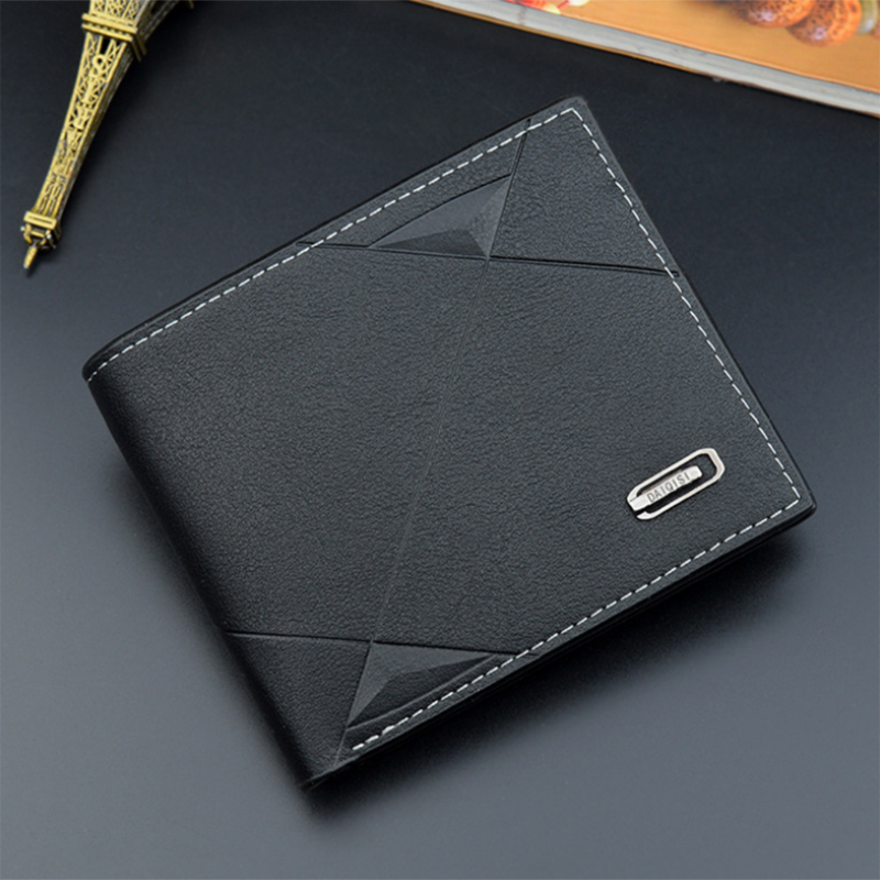 Мужской деловой кожаный кошелек, брендовый роскошный короткий тонкий мужской кошелек, для кредитных карт, тонкий кошелек