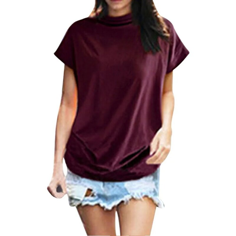 Frauen Sommer sexy Roll kragen pullover ärmellose T-Shirts Tops solide Slim Fit Pullover kausale T-Shirts Hemden weibliche Streetwear Basics T-Shirts