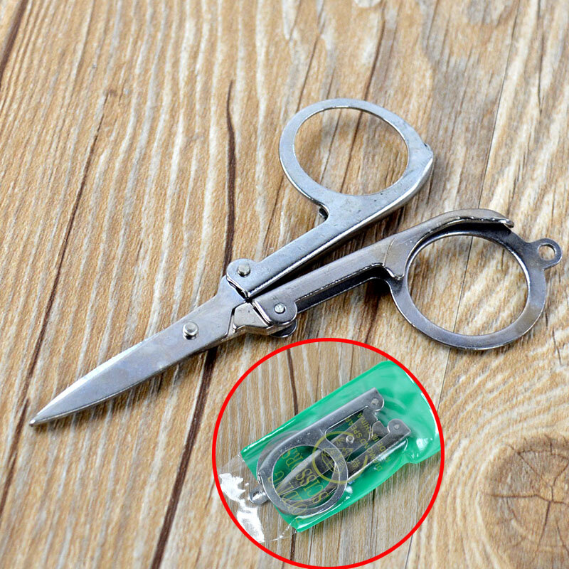 Portátil Mini Folding Sewing Shear Scissors, Tesoura de Slivery para Escola, Escritório, Home Supplies, 1 Pc, 2Pcs