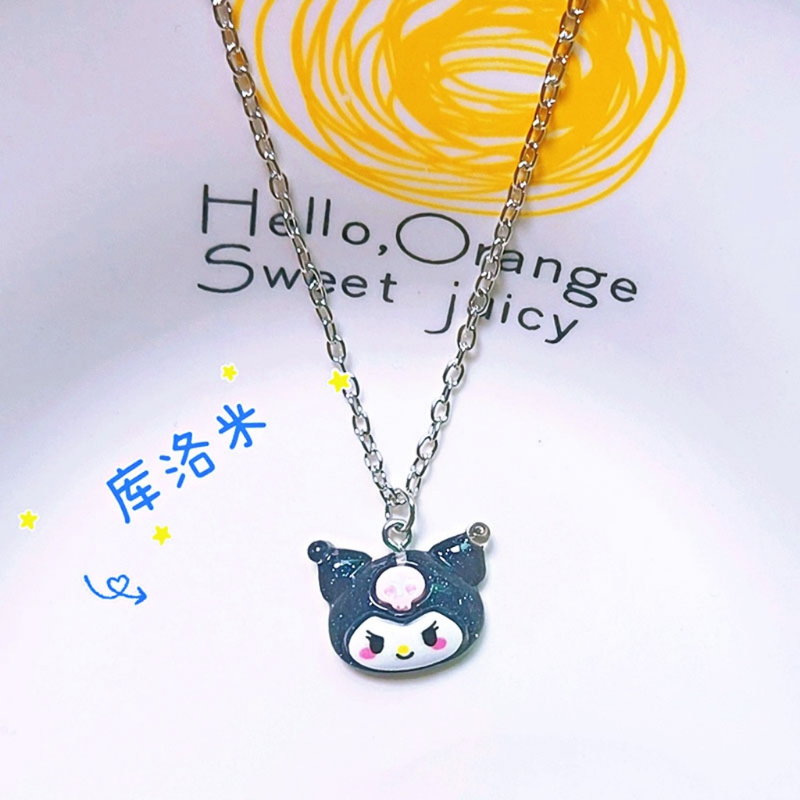 Kawaii Sanrio Cinnamoroll MyMelody Kuromi Student Bijou Necklace Clavicle Chain Adjustable Pendant Accessories Girls Toy Gift