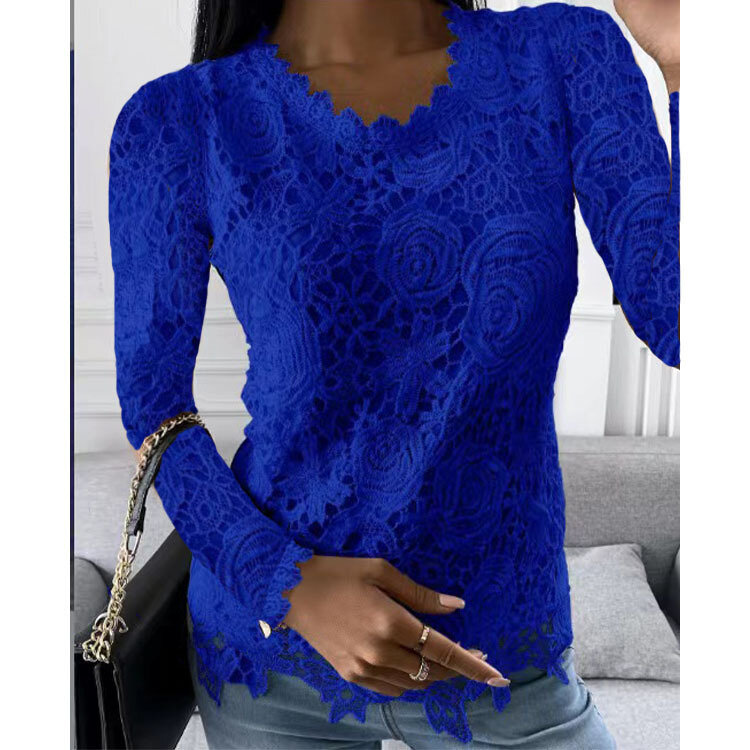 Women's Clothes 2023 Autumn and Winter New Lace Long Sleeve Top Female & Lady Casual Office Tops Shirts