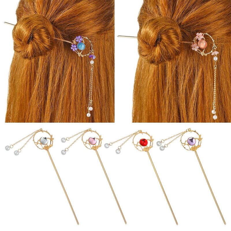 Fashion Pearl Tassel Hair Accessories Handmade Tassel Hairpins Hair Sticks Hair Fork Headdress