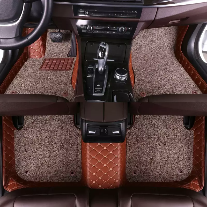 แผ่นปูพื้นรถยนต์แบบห่วงผ้าไหมสองชั้นสำหรับ Chrysler CrossFire 200S อุปกรณ์ตกแต่งภายในแบบปรับแต่งได้รอบทิศทาง