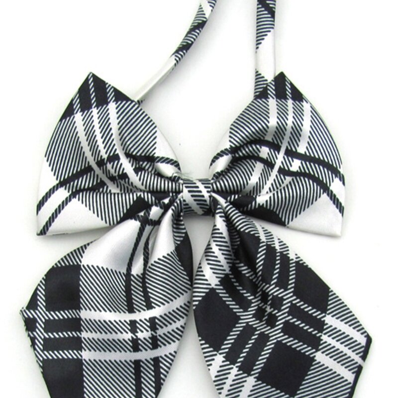 Womens Pre-tied Bowknot Bow Ties School Uniform Bowtie Adjustable Necktie