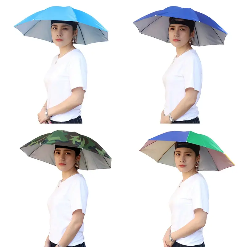 Складная шляпа-зонтик, шляпы для рыбалки на открытом воздухе, солнцезащитные головные уборы, защита от дождя, для крепления на голову, для пешего туризма, кемпинга, шляпы-зонты