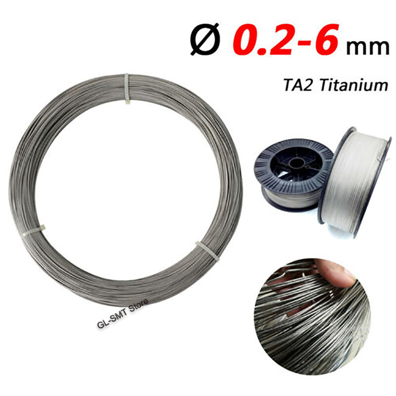 Титановая проволока TA2 1 метр, металлическая проволока 1,5 мм/2 мм/2,5 мм/3 мм/4 мм/5 мм/6 мм, шнур, линия, нержавеющий, сделай сам