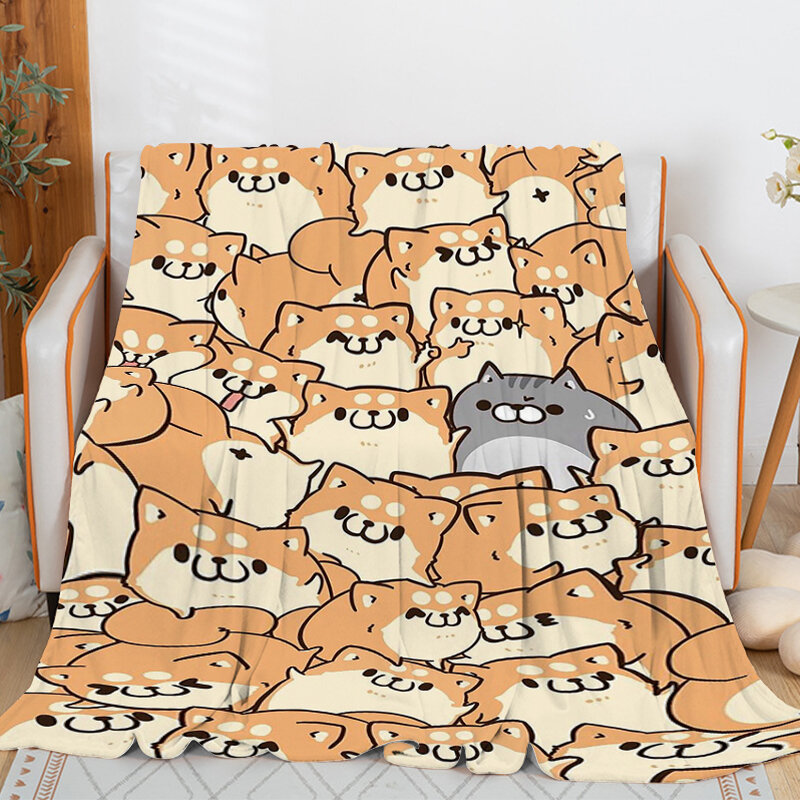 Cute Animals Custom Blanket Sofa Knee Bed Fleece Nap Warm Winter Children’s Fluffy Soft Blankets King Size Microfiber Bedding