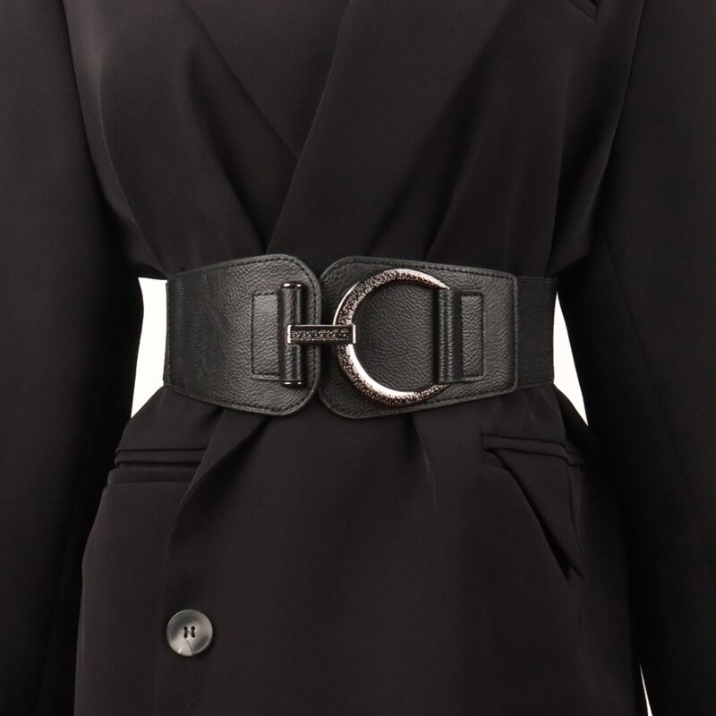 Cinturones anchos piel sintética para mujer, faldas, cinturón con hebilla aleación Retro, envío directo