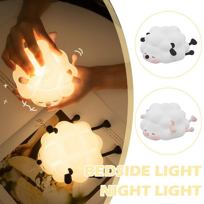LED Night Light Sheep Lamp Children Student Camping Birthday Household Cute Sleep Gift Lighting Room Appliances Decoration L4E4