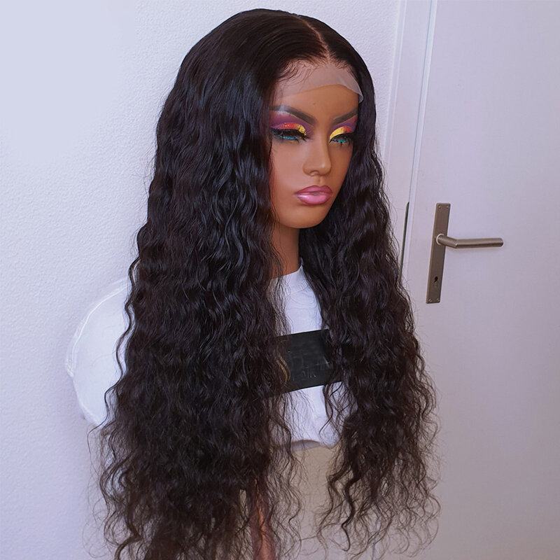 Soft Natural Black Color Glueless 26“Long 180Density Kinky Curly Lace Front Wig For Women With BabyHair Preplucked Daily Cosplay